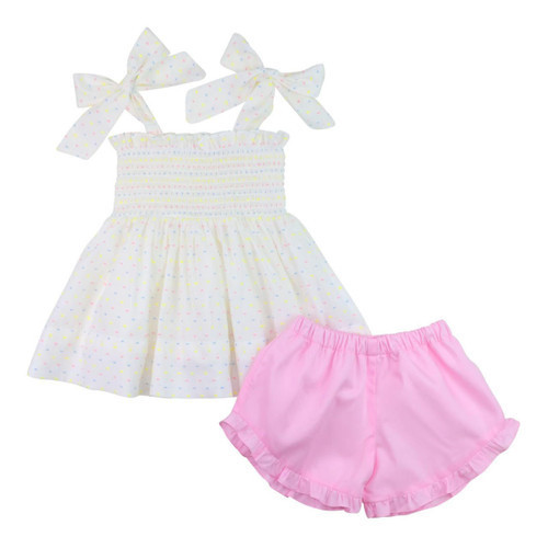 Pastel Swiss Dot Short Set | Cecil and Lou