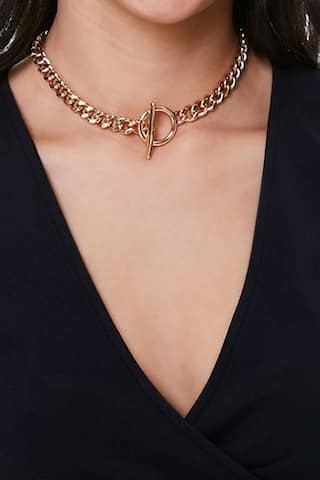 Forever 21 Toggle Curb Chain Necklace , Gold | Forever 21 (US)