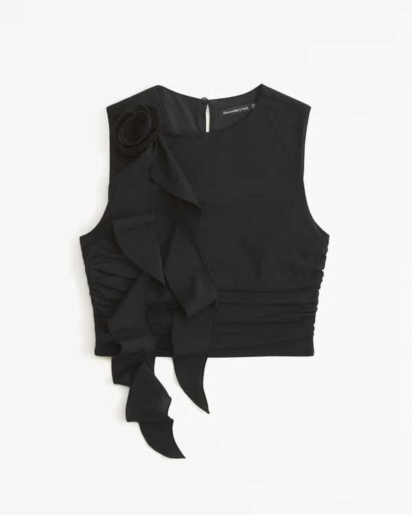 Women's Rosette Ruffle Set Top | Women's Best Dressed Guest Collection | Abercrombie.com | Abercrombie & Fitch (US)