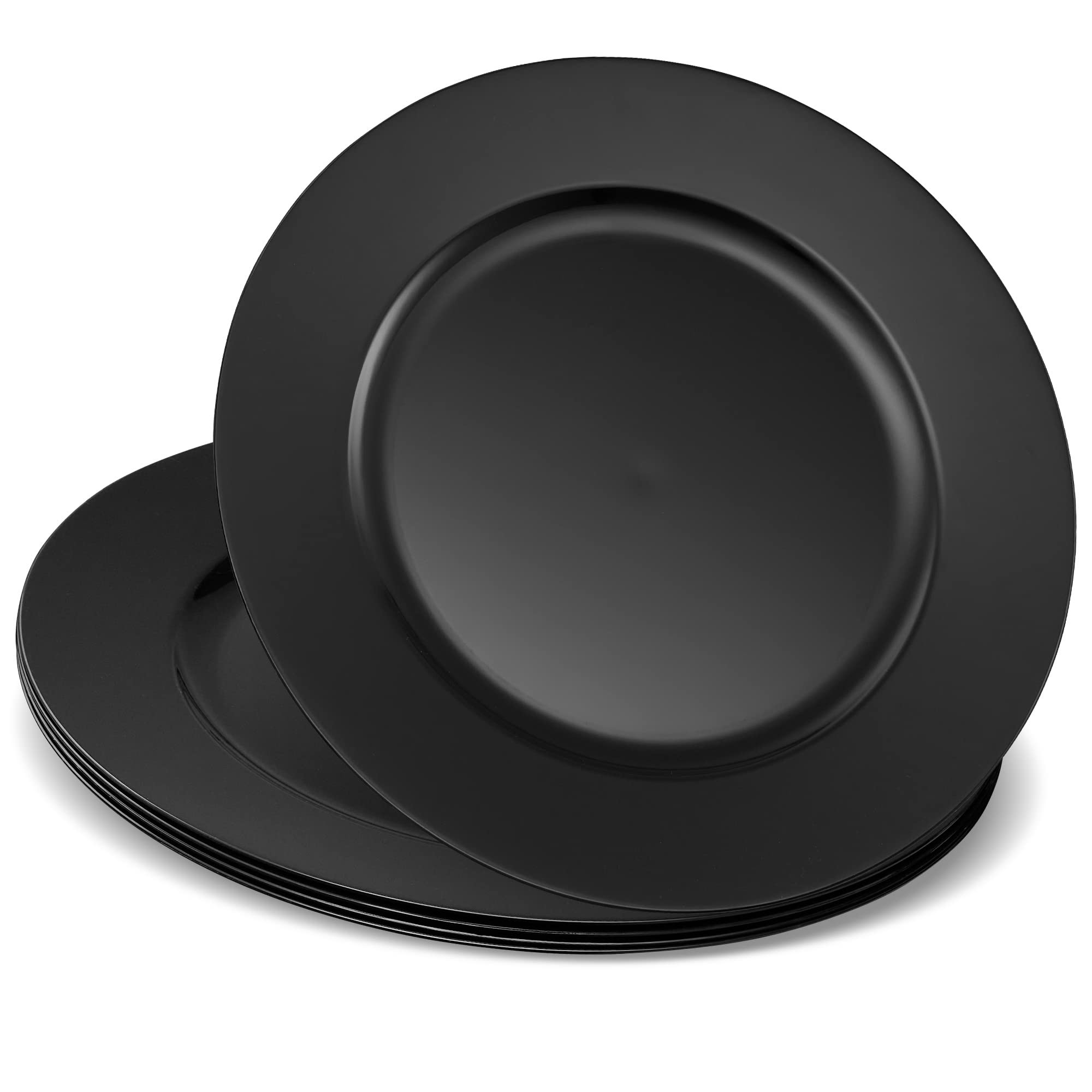 13'' Black Party Chargers Large Plates & Platters Great for Elegant Party's Weddings Tableware Gr... | Amazon (US)