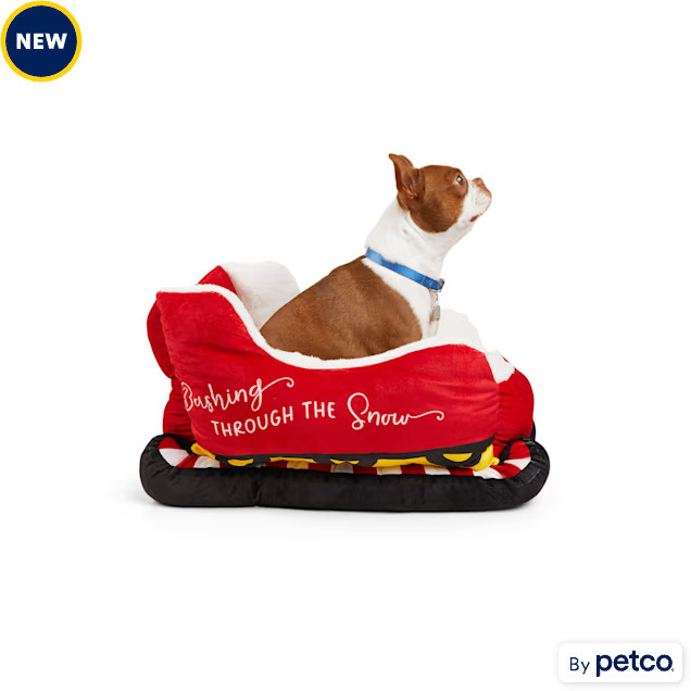 Merry Makings Sleigh Pet Bed, 20" L X 17" W X 12" H, Small | Petco