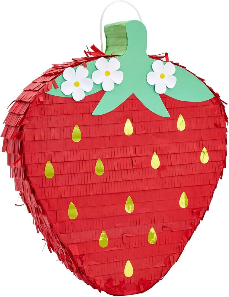 Sparkle and Bash Strawberry Pinata - Fruit Themed Summer Birthday Party Decorations (Small, 16.5 ... | Amazon (US)