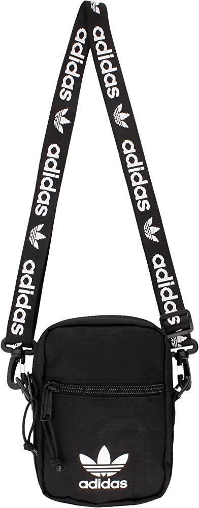 adidas Originals Festival Crossbody Bag, Black/White, One Size | Amazon (US)