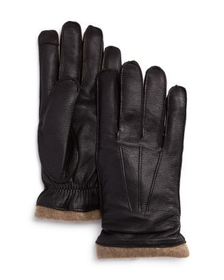 Knit-Cuff Leather Tech Gloves - 100% Exclusive | Bloomingdale's (US)