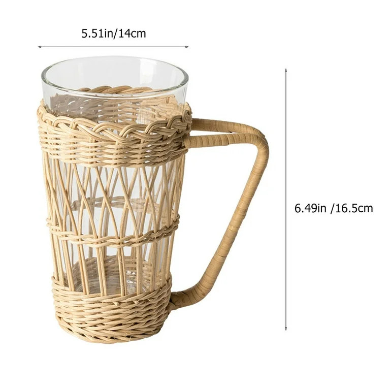 NUOLUX Cup Glass Cups Drinking Beer Tea Cover Bottle Rattan Glasses Espresso Mugs Coffeemug Clear... | Walmart (US)