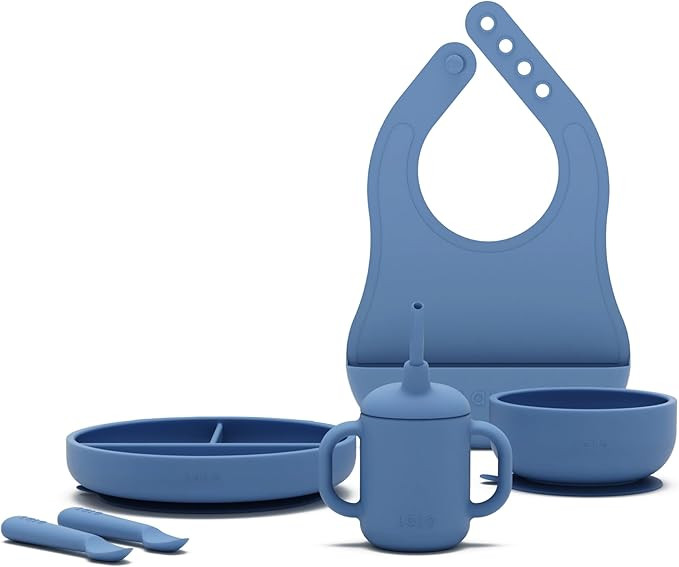 Lalo First Bites Silicone Baby Feeding Set - Baby Led Weaning Supplies - Non-Toxic Silicone - Inc... | Amazon (US)