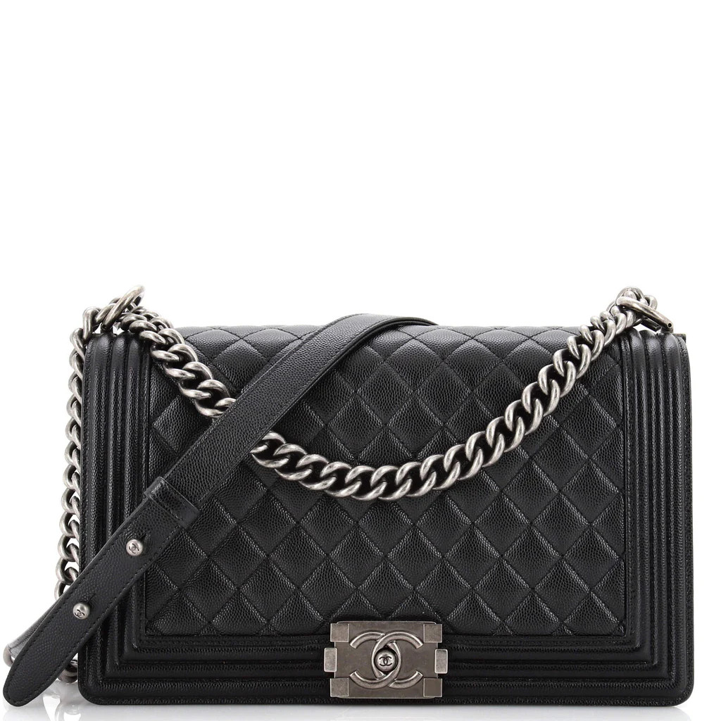 Boy Flap Bag Quilted Calfskin Large | Rebag