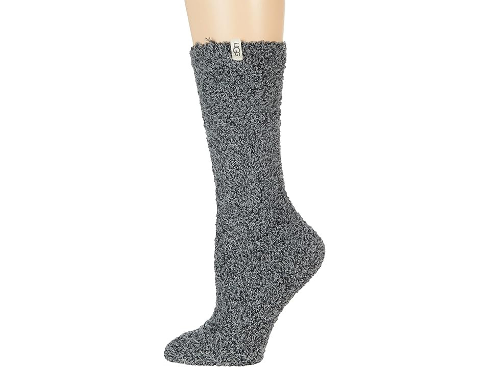 UGG Darcy Cozy Socks Women's Crew Cut Socks Shoes Charcoal, Polyester/Nylon/Chenille | Zappos