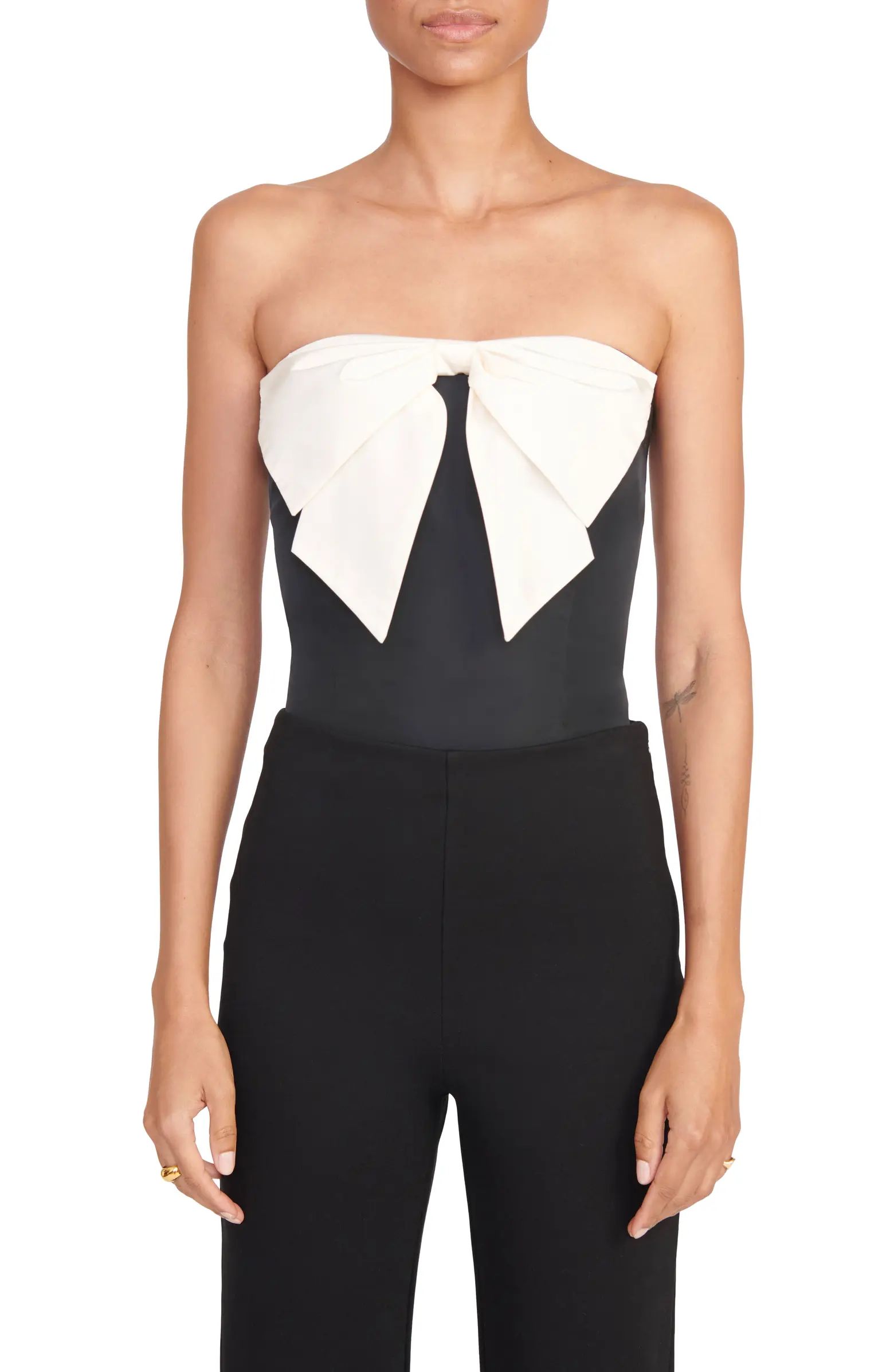 Atticus Contrast Bow Strapless Top | Nordstrom