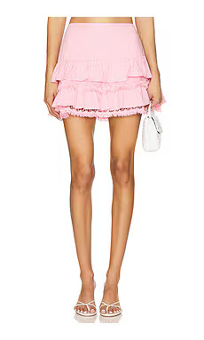 PEIXOTO Lydia Mini Skirt in Proper Pink from Revolve.com | Revolve Clothing (Global)