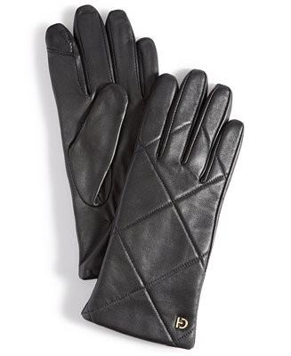 Women's Quilted Leather Gloves | Macy's