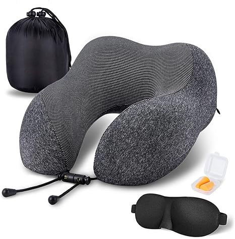 MLVOC Travel Pillow 100% Pure Memory Foam Neck Pillow, Comfortable & Breathable Cover, Machine Wa... | Amazon (US)