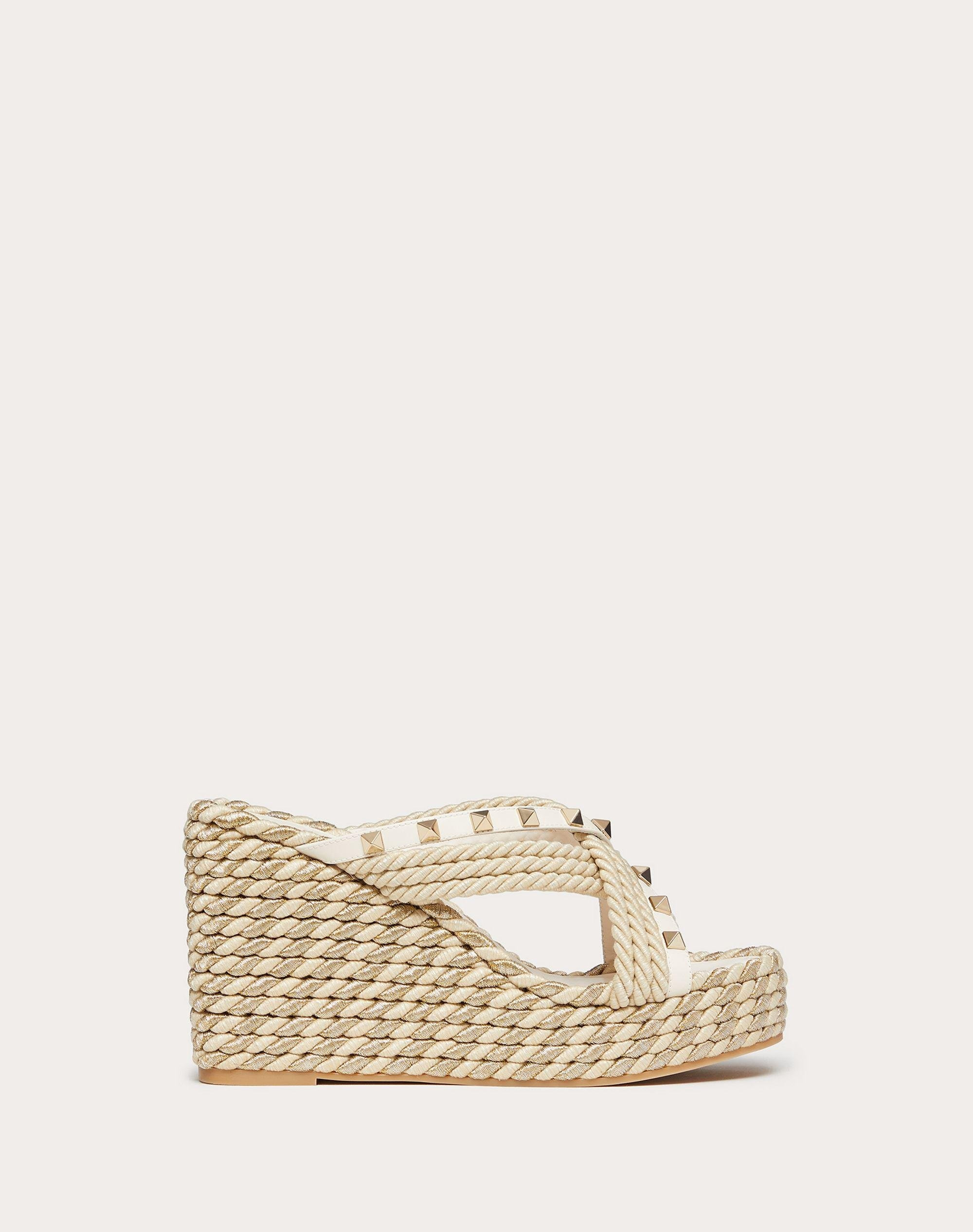 Rockstud Silk Rope Wedge Sandal 95 Mm / 3.8 In. | THE YES