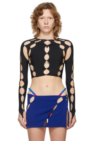 SSENSE Exclusive Black Cut Out Long Sleeve T-Shirt | SSENSE