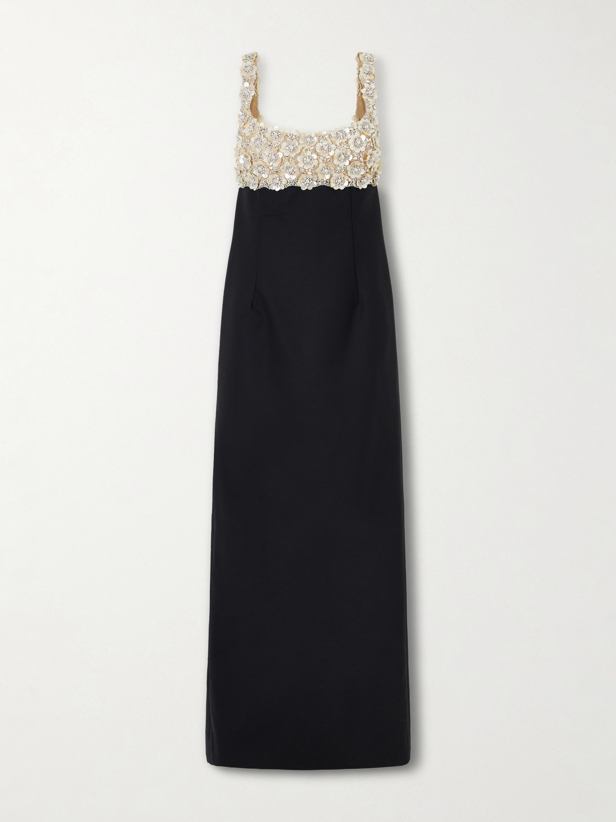 Oscar de la Renta - Wool-blend And Embellished Tulle Gown - Black | NET-A-PORTER (US)