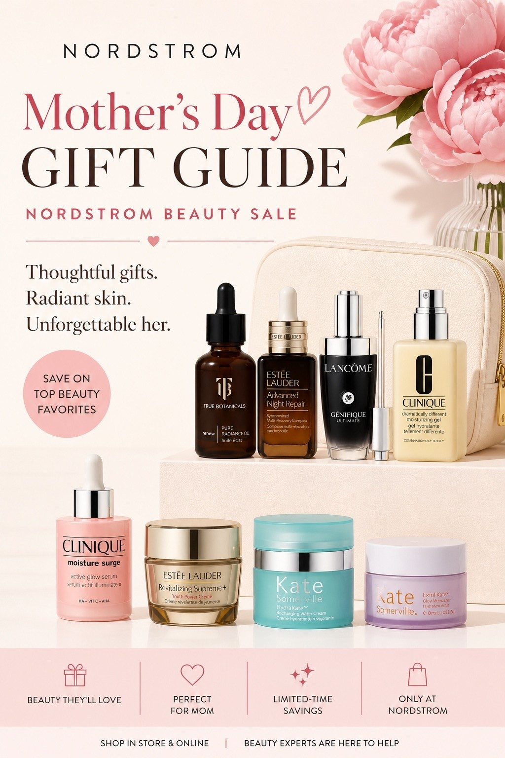 Mother’s Day gifting but make it luxe ✨ Nordstrom Beauty Sale is SO good right now and these are the skincare favorites worth grabbing before they sell out. From Estée Lauder Advanced Night Repair to Lancôme Génifique, Clinique Moisture Surge, Kate Somerville, Kiehl’s + more — these are the beauty staples everyone actually uses and loves. Perfect gifts for mom, your sister, bestie… or yourself


Mother’s Day gift guide, Nordstrom beauty sale, luxury skincare sale, skincare gift ideas, best skincare for glowing skin, Estée Lauder Advanced Night Repair, Lancôme Génifique serum, Clinique Moisture Surge, Kate Somerville moisturizer, Kiehl’s Creme de Corps, anti aging skincare, hydrating skincare products, beauty sale 2026, Nordstrom skincare deals, luxury beauty favorites, skincare routine essentials, gifts for mom, beauty gifts for her, viral skincare products

#LTKootd #LTKMothersDay #LTKmomlife