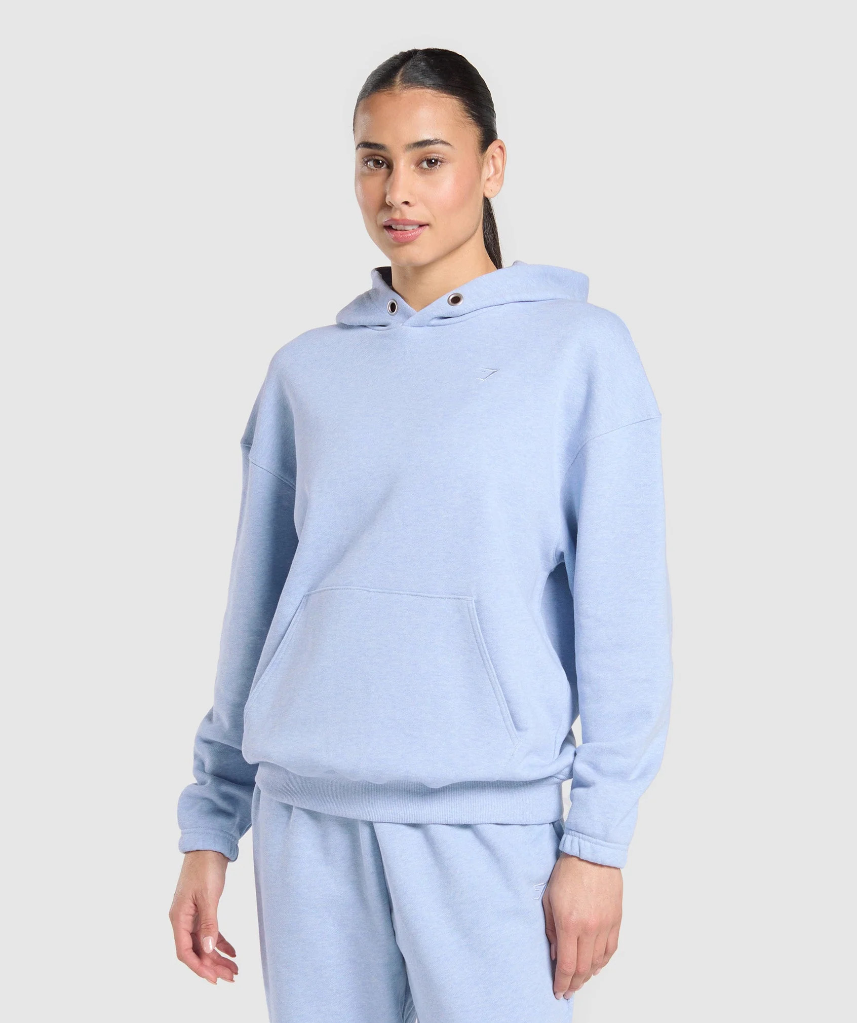 Gymshark Rest Day Sweats 2.0 Oversized Hoodie - Blue Marl | Gymshark CA