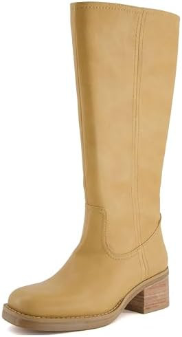 CUSHIONAIRE Sawyer Tall Chunky Heel Womens Boots - Pull On Casual Knee High Boots for Women | Amazon (US)