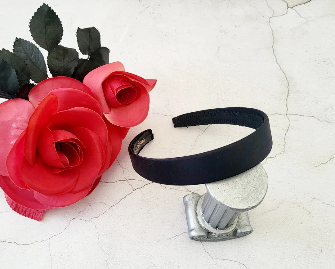 Black Silk Alice Band, Headband, Hair Band, 2.5 Cms Wide Pure Silk Satin - Etsy UK | Etsy (UK)
