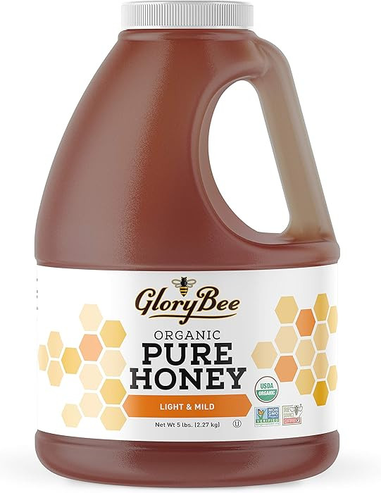 Glorybee, Organic Light & Mild Honey, 100% US Grade A Honey, 5lb | Amazon (US)