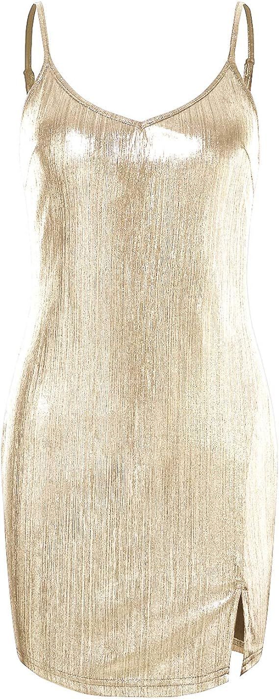 YOINS Sequin Glitter Dresses for Women Sexy Bodycon Deep V Neck Spaghetti Strap Night Party Cockt... | Amazon (US)