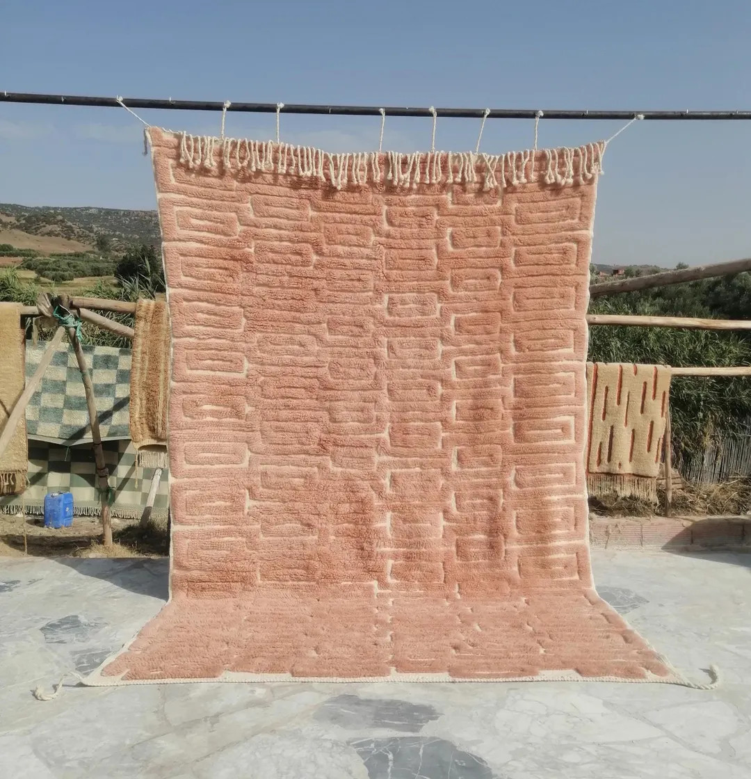 Terracotta Moroccan Berber Rug: Soft Wool, Earthy Boho Decor | Etsy (US)