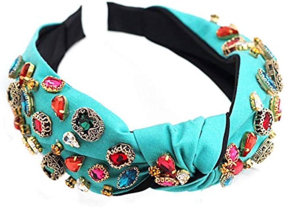 QTMY Rhinestone Crystal Headbands for Women,Hair Hoop Accessories Headwear Jewelry,567Blue | Amazon (US)