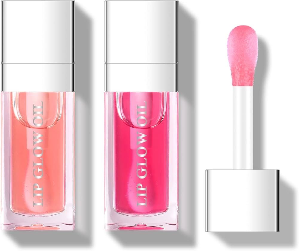 KYDA 2 Colors Hydrating Lip Glow Oil, Moisturizing Lip Oil Gloss Transparent Plumping Lip Gloss, ... | Amazon (US)