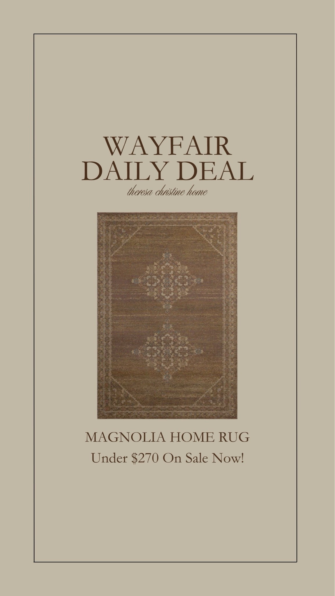 Wayfair daily deal! The prettiest area rug featuring earthy tones 🤎