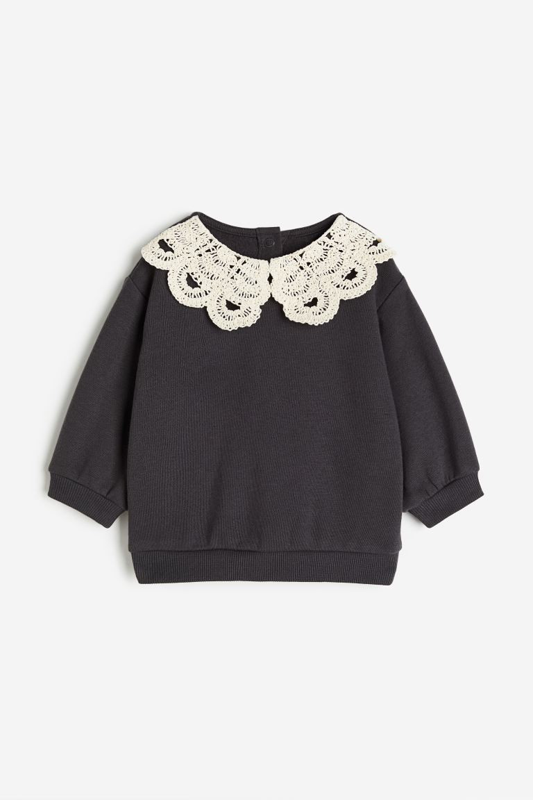 Sweatshirt - Dark gray/white - Kids | H&M US | H&M (US + CA)