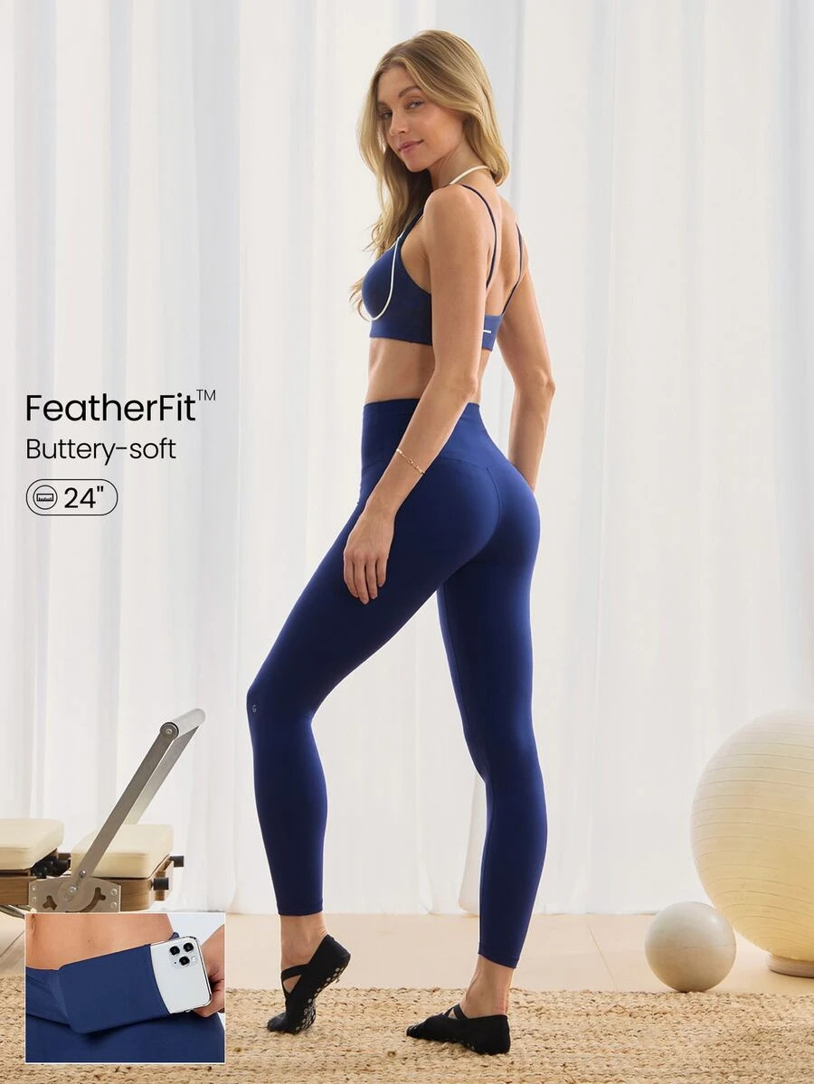 GLOWMODE 24" FeatherFit™ Low Impact 7/8 Leggings Gym  Spring Summer | SHEIN