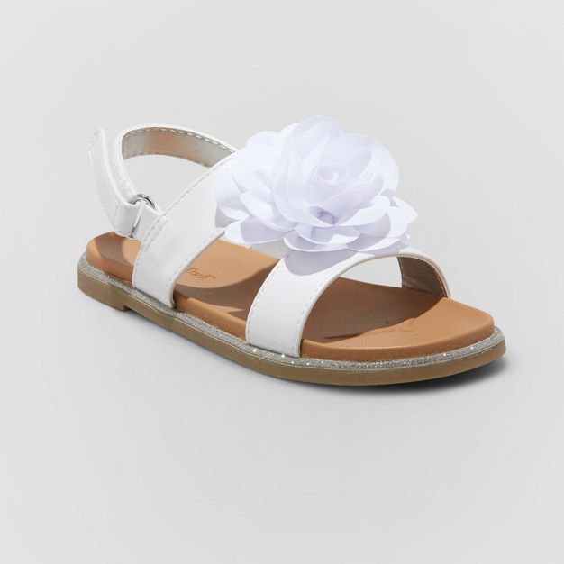 Toddler Girls' Violetta Buckle Slip-On Footbed Sandals - Cat & Jack™ White | Target