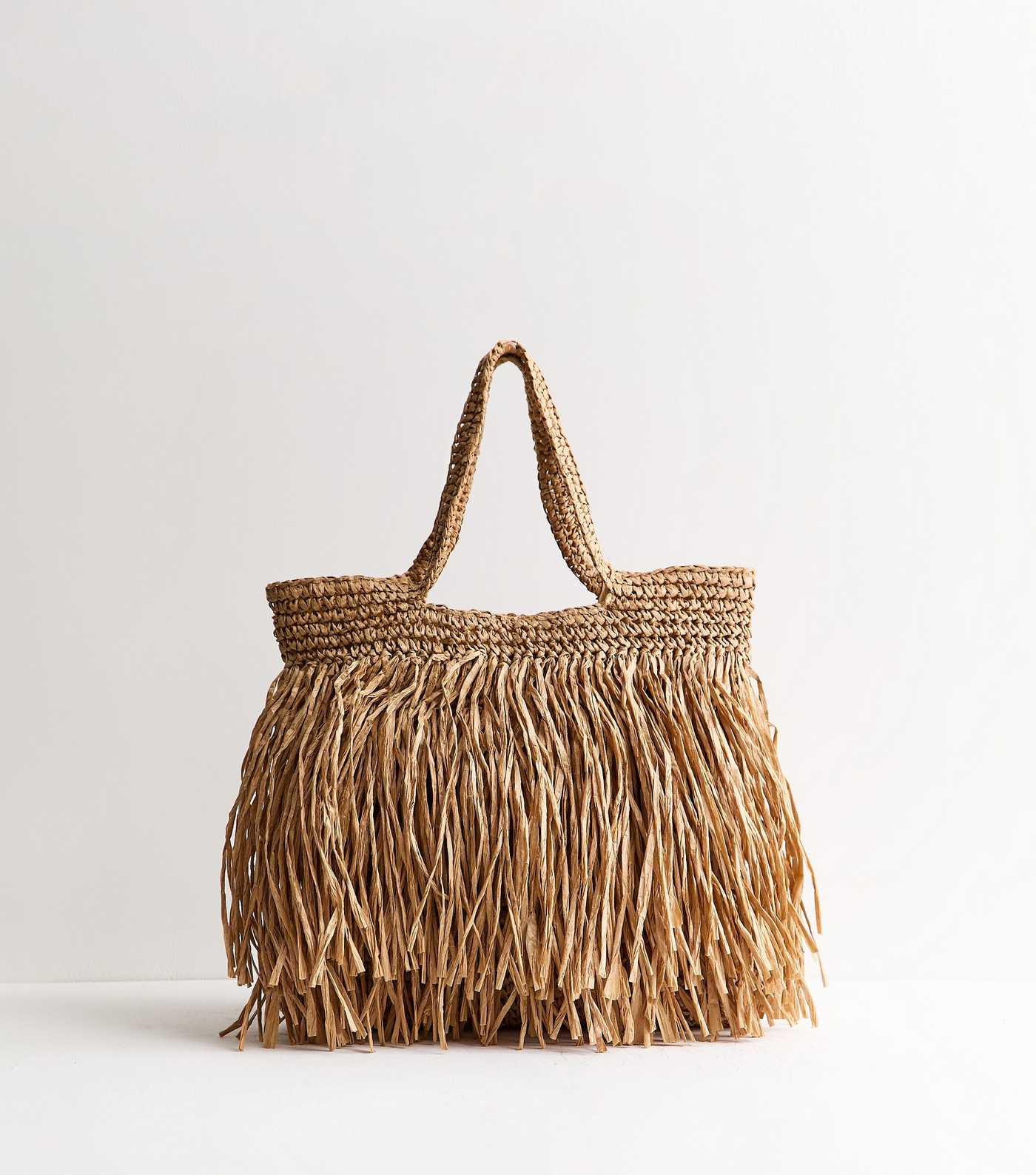 Stone Woven Fringe Tote Bag | New Look | New Look (UK)