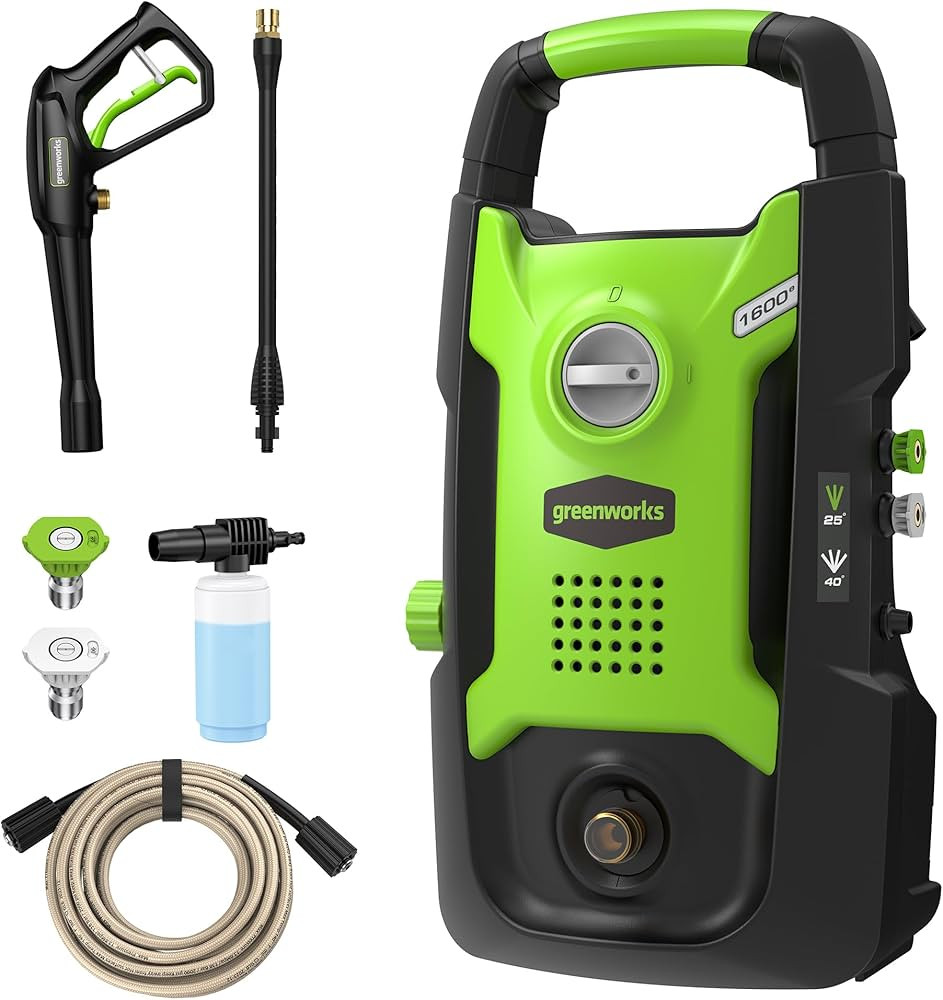 Greenworks Compact Electric Pressure Washer (CSA Certified, Lightweight, 20 FT Tangle-Free Hose, ... | Amazon (US)