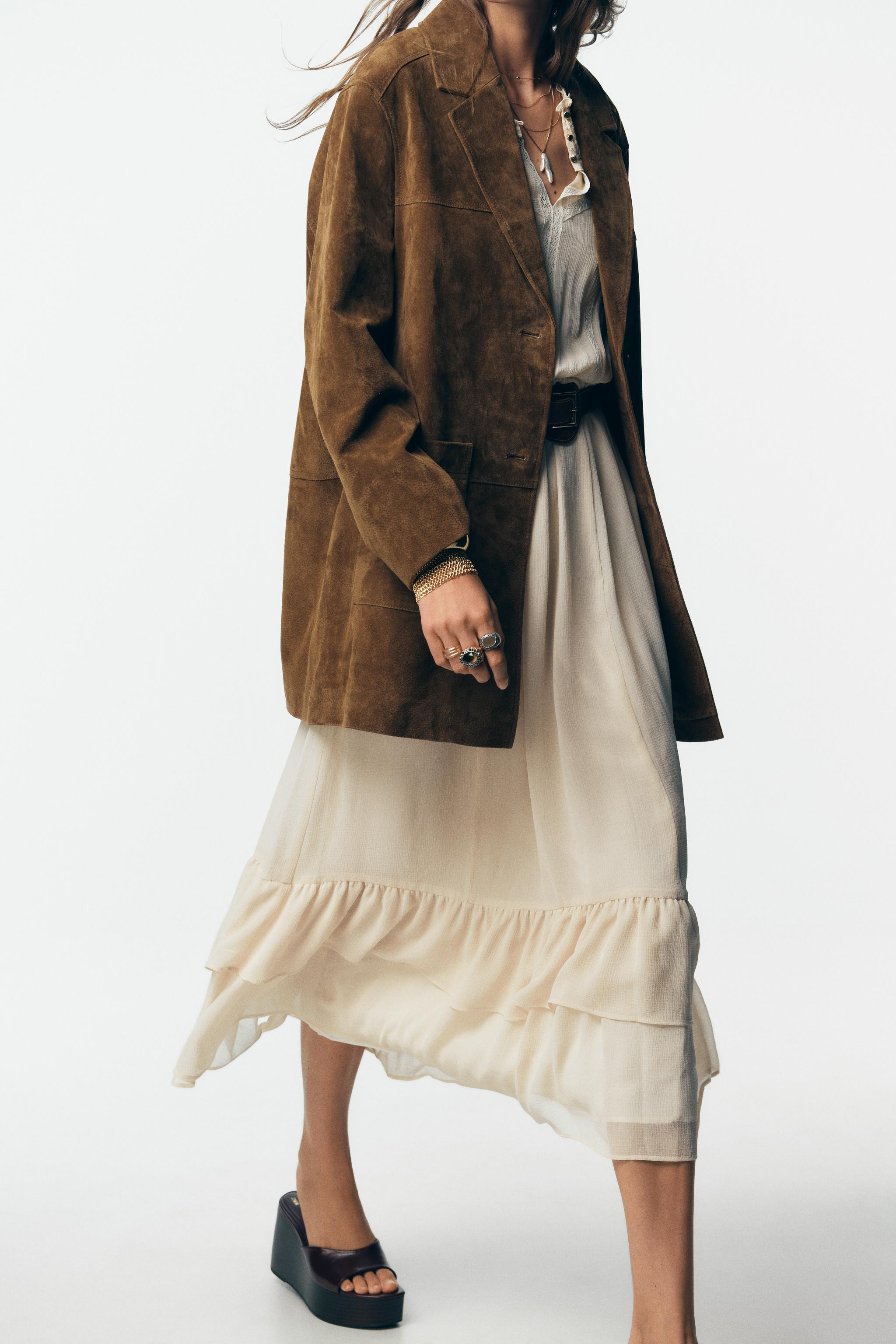 100% LEATHER LONG JACKET | Zara US