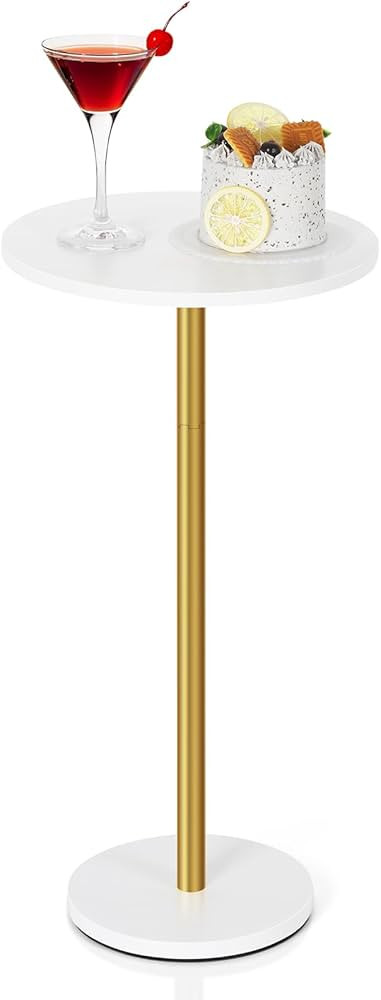 Vrisa Drink Small Side Table for Small Spaces Round Pedestal Modern Martini Coffee Cocktail Table... | Amazon (US)