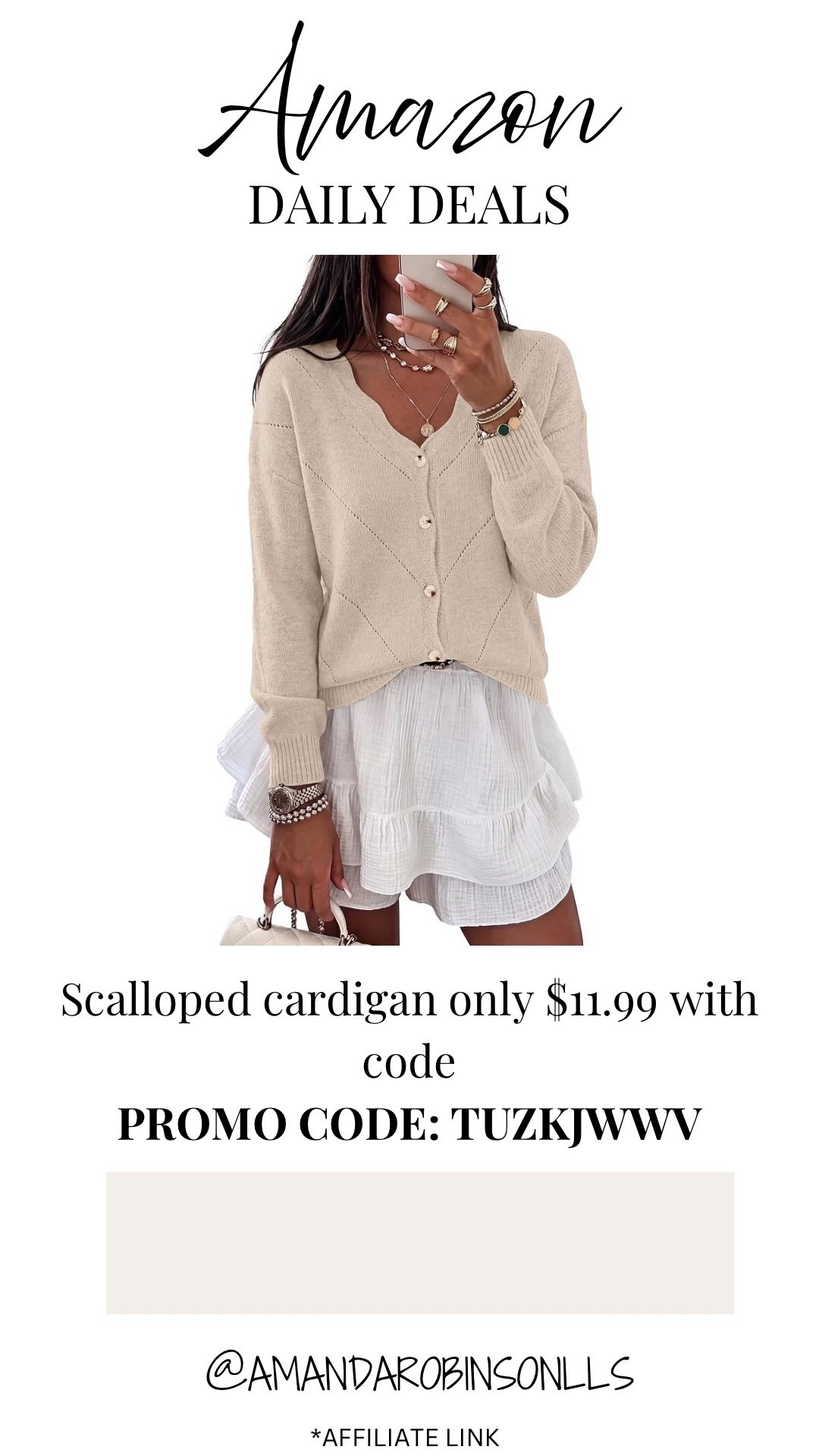 Amazon daily deals
Scalloped cardigan sweater

#LTKSaleAlert