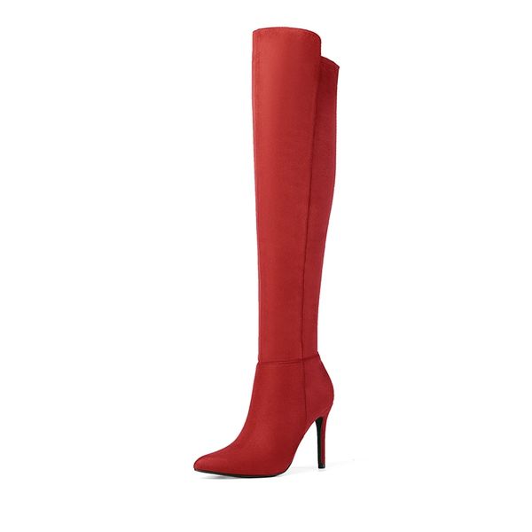 Stretch Pointed Toe Stiletto Over The Knee Boots | Dream Pairs