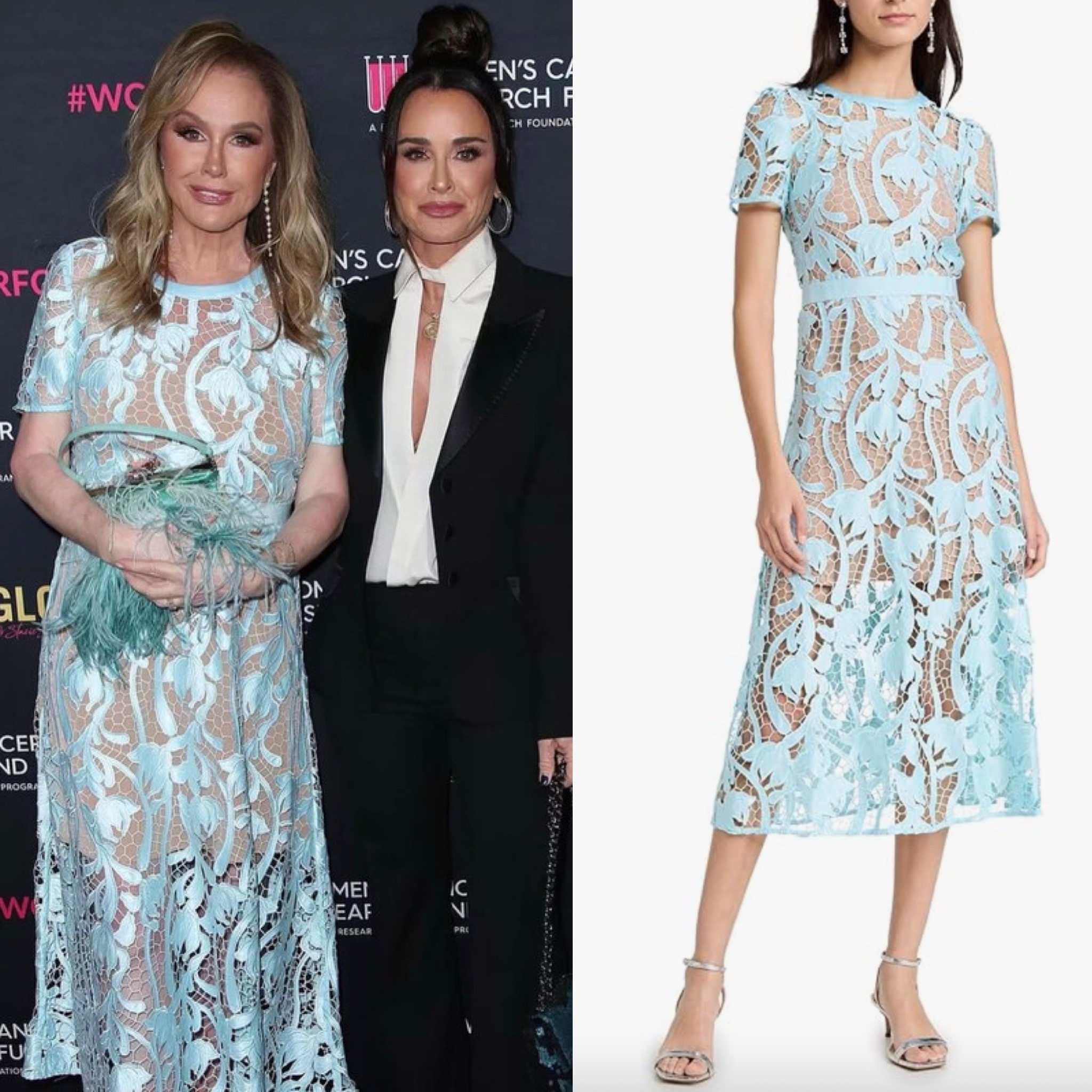 Kathy Hiltons Blue Lace Dress 📸= @therealhousewiveszone
