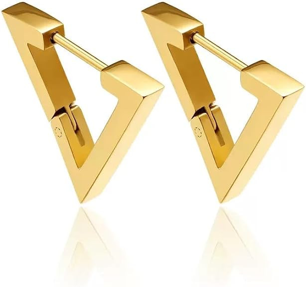 Fanmusic Gold Earrings for Women - Sophisticated 18K Gold Triangle Earrings - Stylish Women's Jew... | Amazon (US)