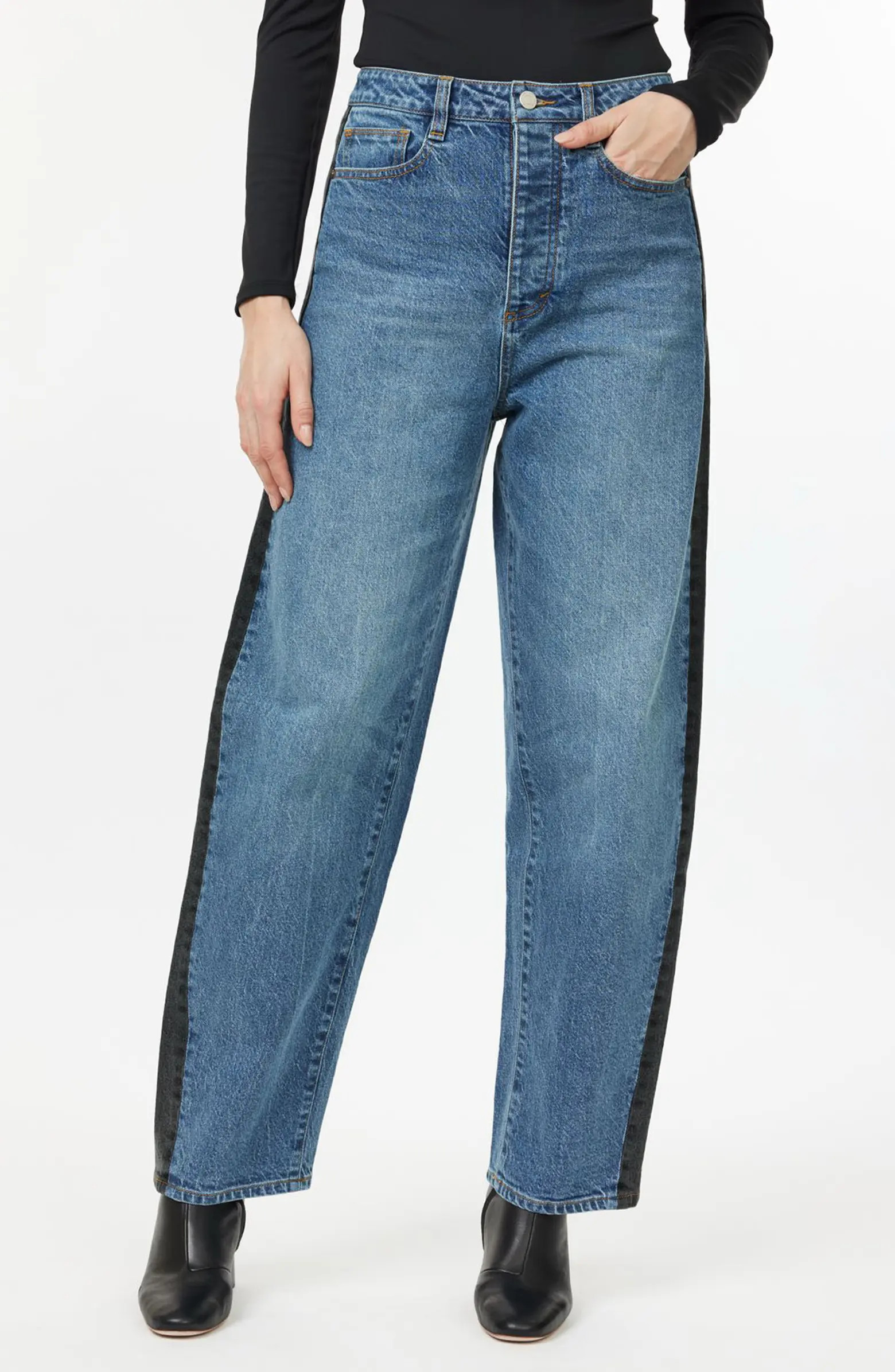 Two Tone Barrel Ankle Jeans | Nordstrom