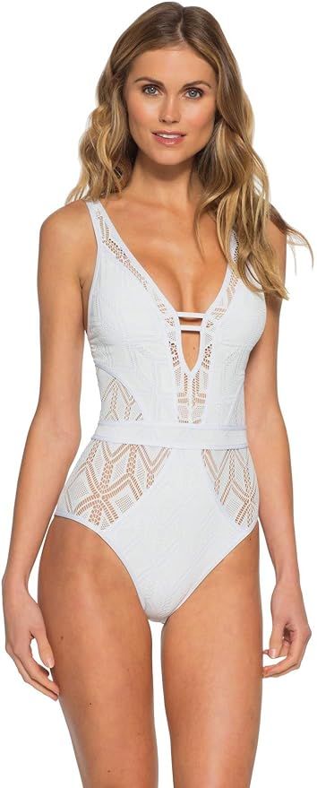 Becca by Rebecca Virtue Women's Color Play Plunge One Piece Swimsuit | Amazon (US)