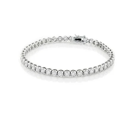 18K Gold Plated Bezel Cubic Zirconia Tennis Bracelet Primary color: Gold | Walmart (US)