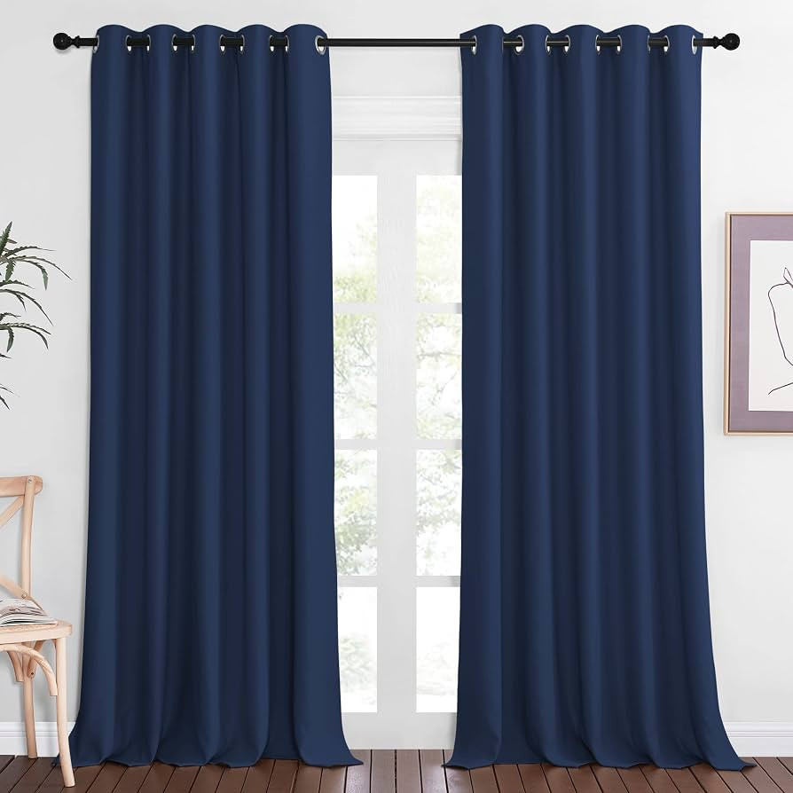 NICETOWN Blackout 110 inch Sliding Door Curtain, Grommet Thermal Insulated Room Darkening Window ... | Amazon (US)