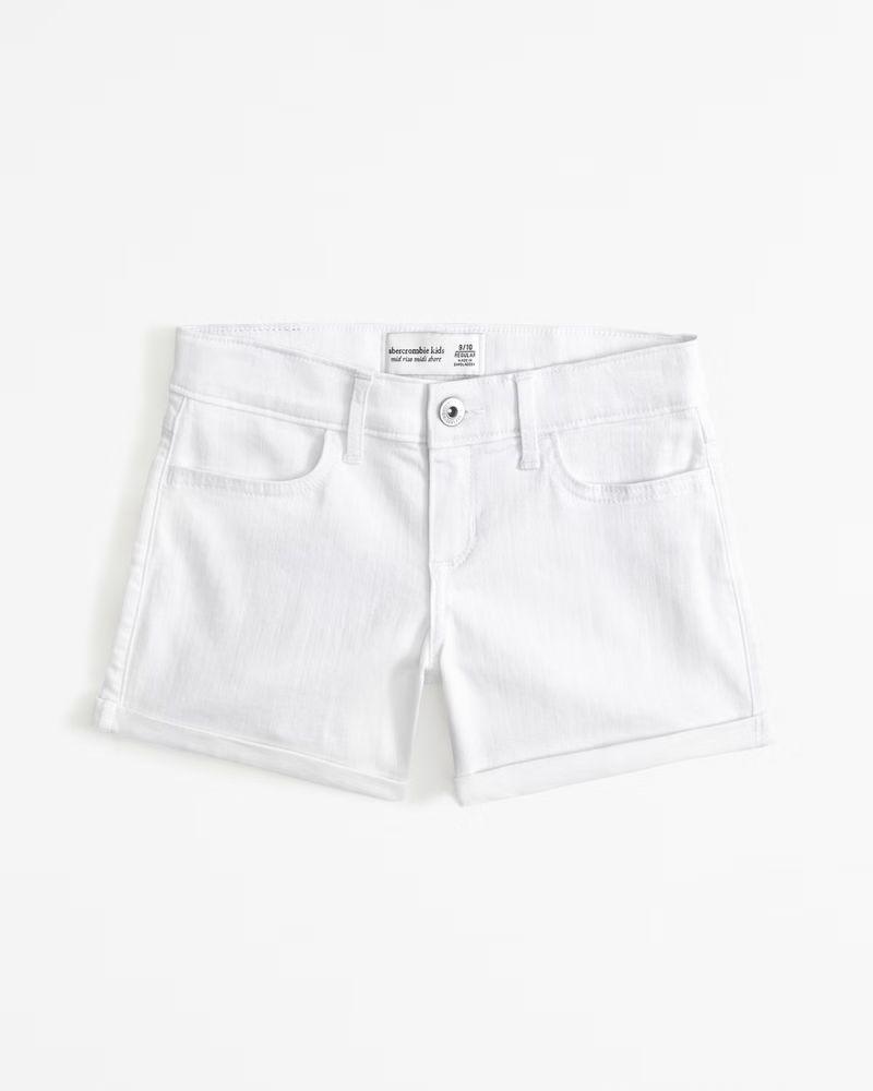 girls mid rise midi shorts | girls | Abercrombie.com | Abercrombie & Fitch (US)