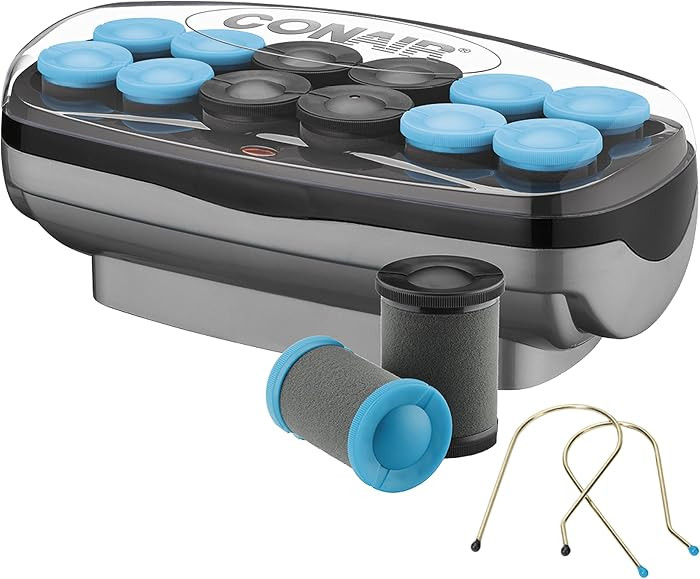 Conair Ceramic 1 1/2-inch and 1 3/4-inch Hot Rollers, Wire Pins Included, Create Big Curls and Vo... | Amazon (US)