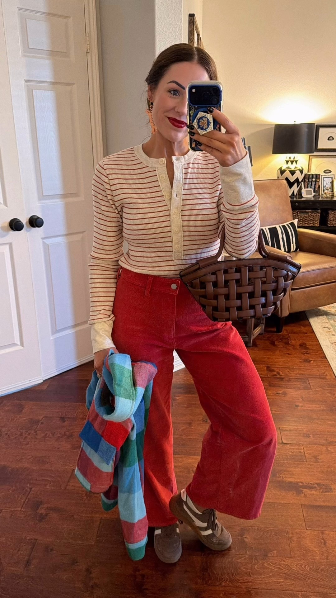 Casual date night birthday dinner valentines outfit inspo target wide leg pants aerie Henley top gola sneakers Walmart jacket plaid coat

*Earrings are from 11Jules #LTKFindsUnder50 

#LTKOver40 #LTKootd