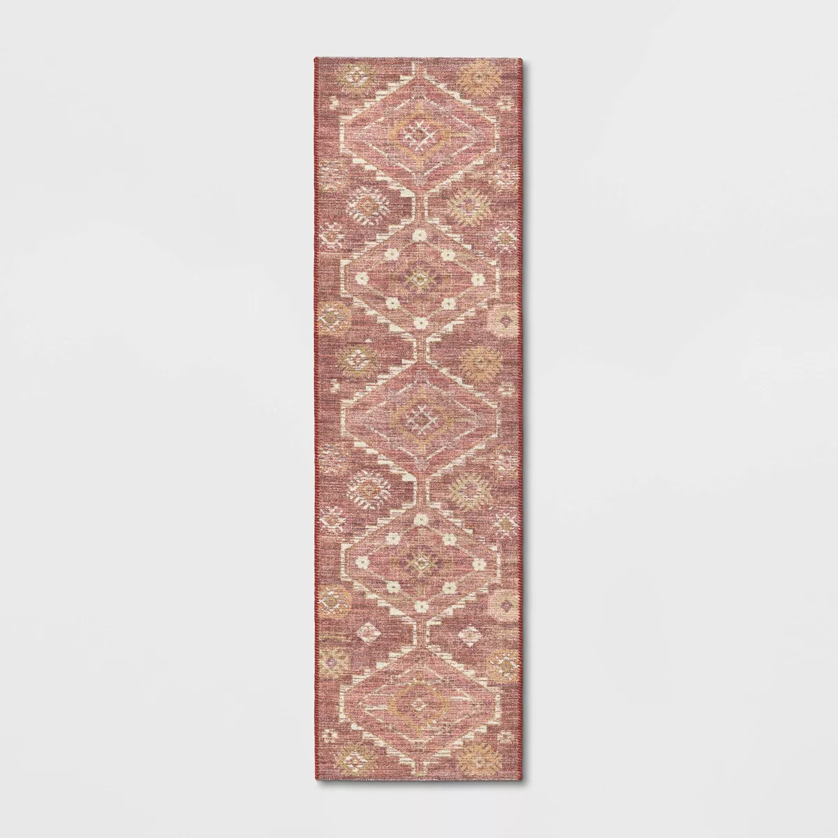 Southbury Washable Printed Diamond Persian Style Rug Rust - Threshold™ | Target