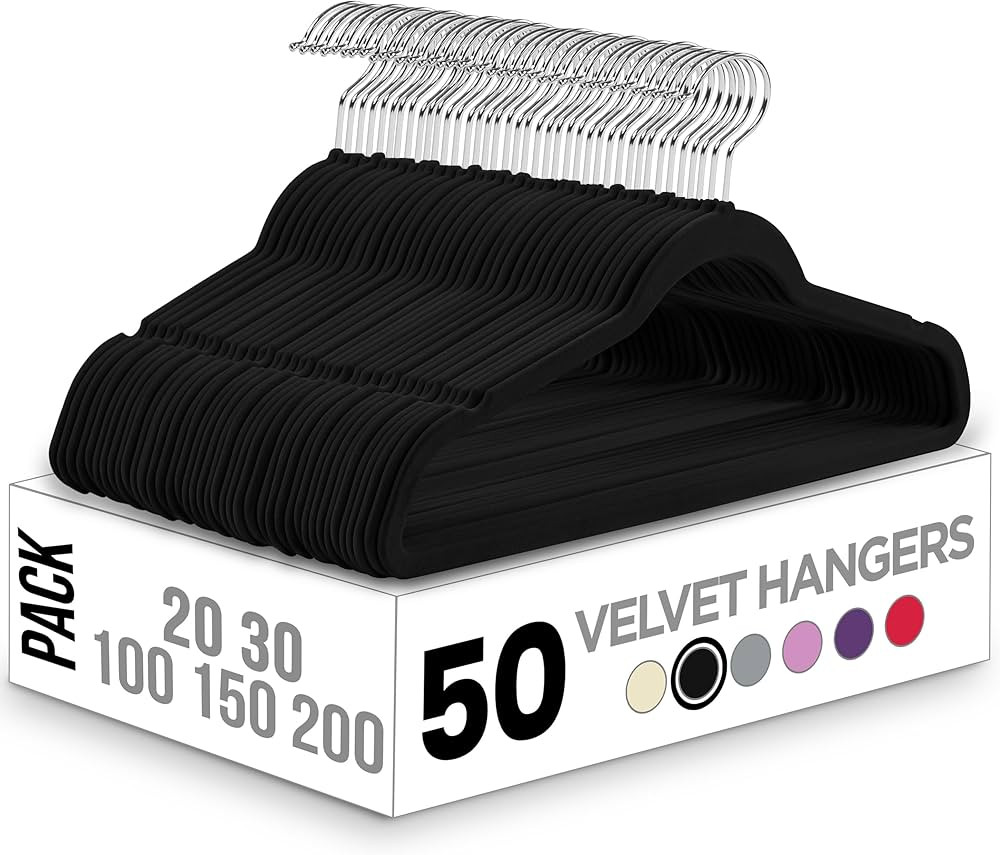 Utopia Home Pack of 50 Premium Non Slip Velvet Hangers 360 Degree rotatable Hook Durable & Slim C... | Amazon (CA)