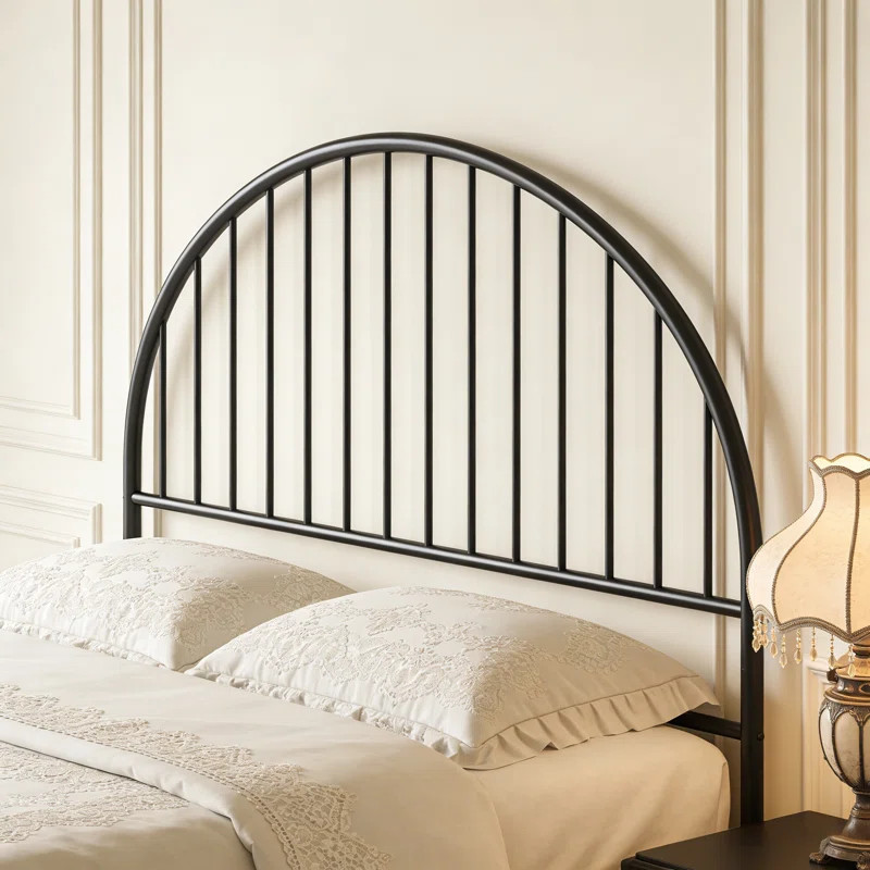 Arched Design Matte Black Metal Headboard With Adjustable Height Brackets For Queen/Full Bed Fram... | Wayfair North America